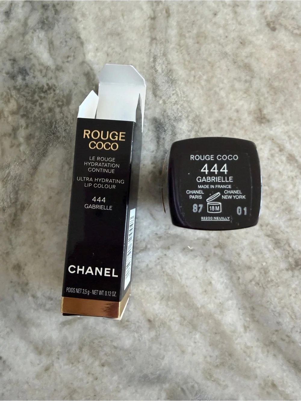 NEW CHANEL Rouge Coco Ultra Hydrating Lip Colour 444 Gabrielle - red
